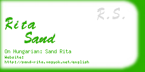 rita sand business card